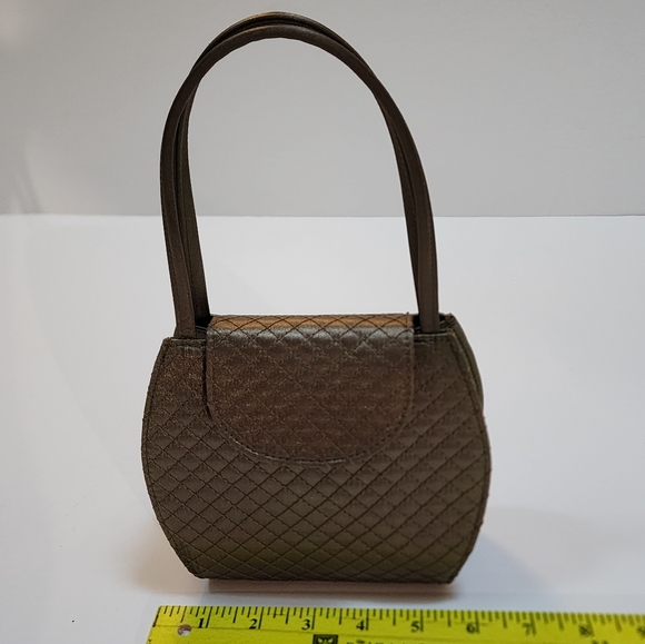 VINTAGE 1990s LIZ CLAIBORNE TAUPE HAND CARRY EVENING BAG NWOT MINT CONDITION - Picture 11 of 11